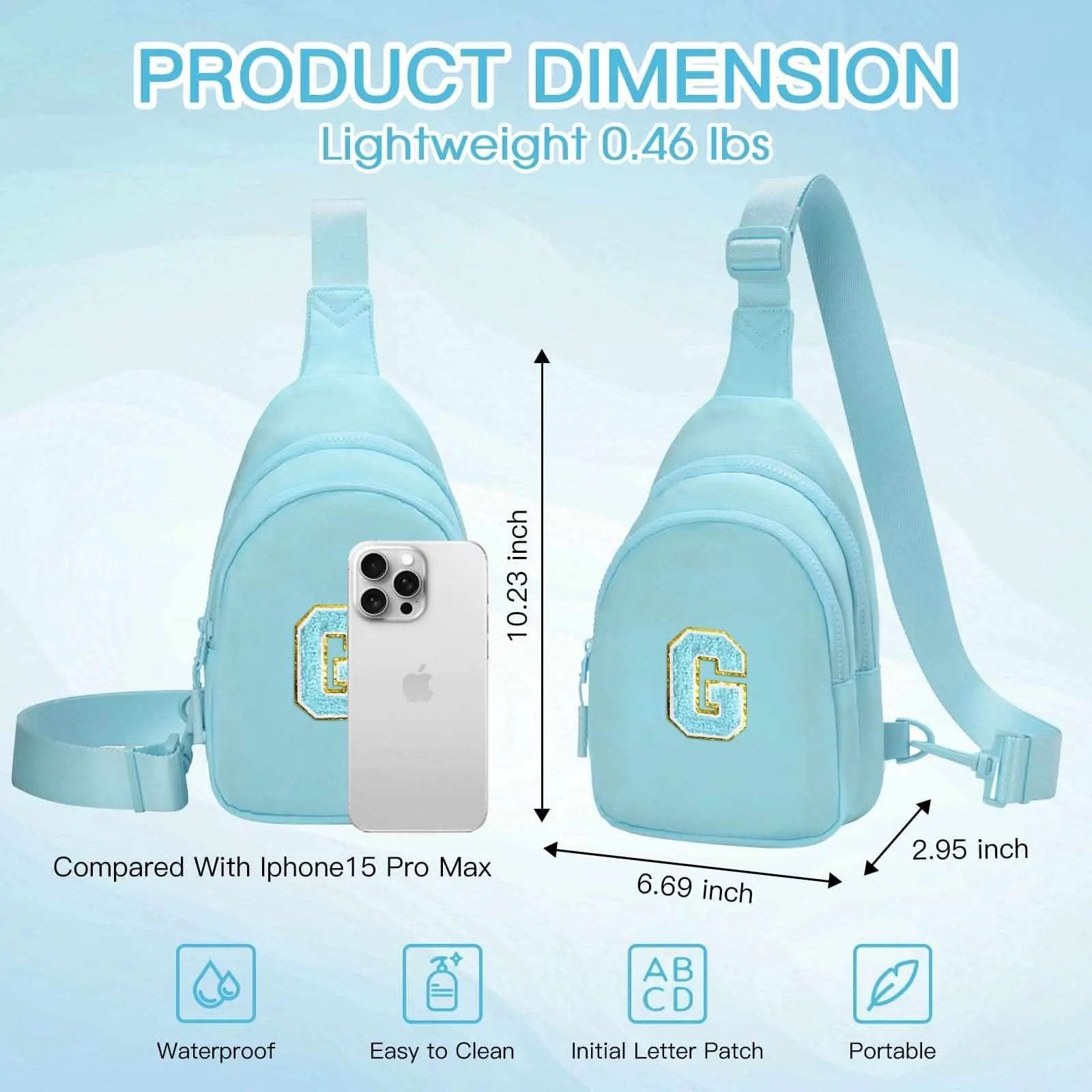 Small Initial Sling Bag Crossbody Bag Fanny Pack for Girls Women Cute Chest Bag Cross Body Bag Personalized Gift - Love Salve